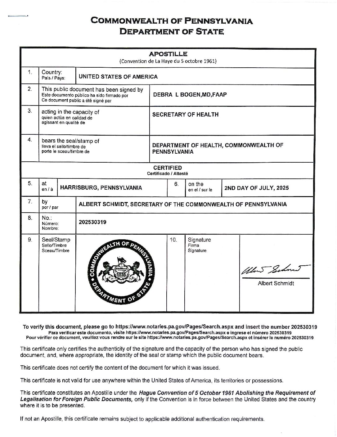 Pennsylvania Apostille